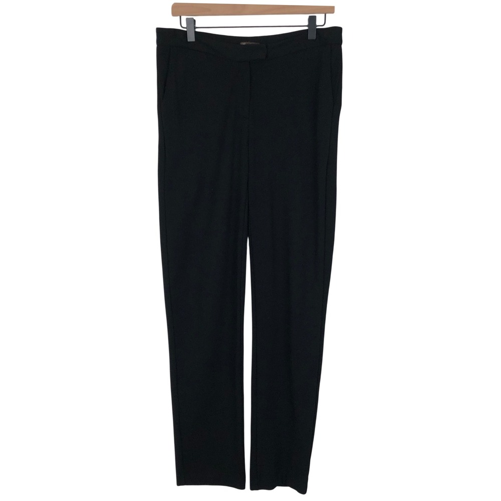 J.McLaughlin Dress Pants Women's Sz 8 Black‎ Straight Leg Flat Front Rayon Blend